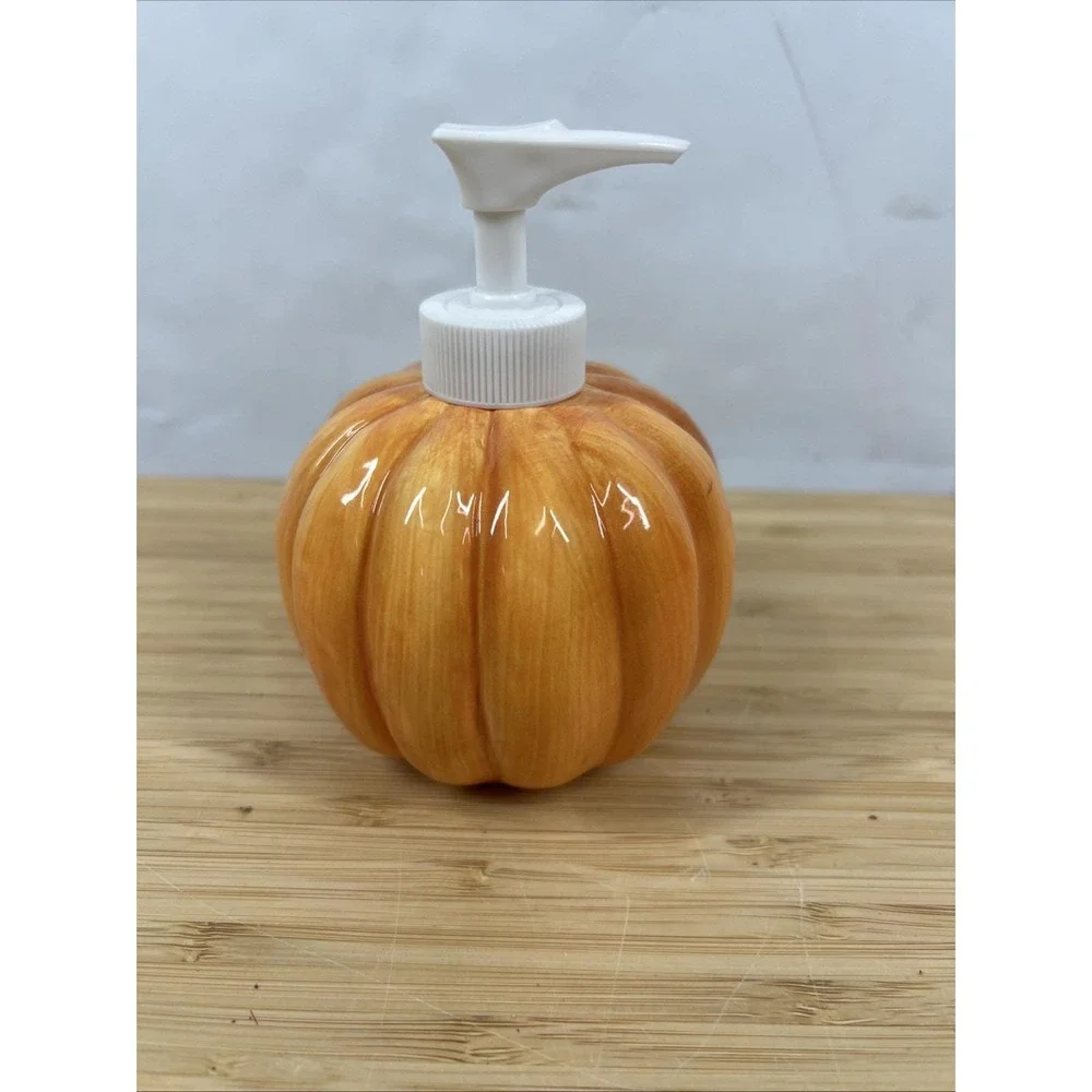 Otagiri Japan‎ Hand Painted Pumpkin Soap Dispenser New Never Used Vintage